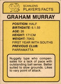 1981 Scanlens #52 Graham Murray Back